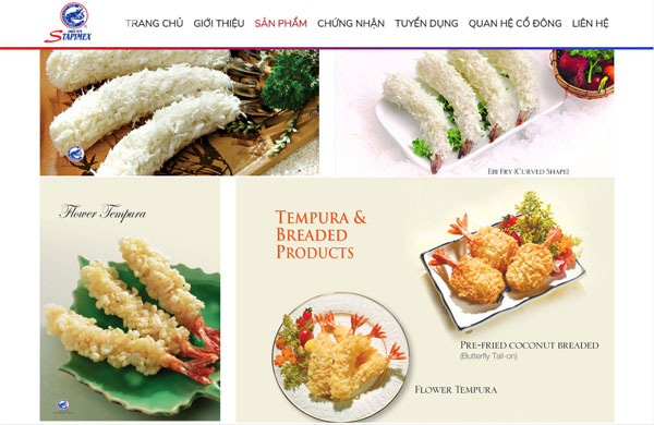 mẫu thiết kế website b&aacute;n thủy hải sản